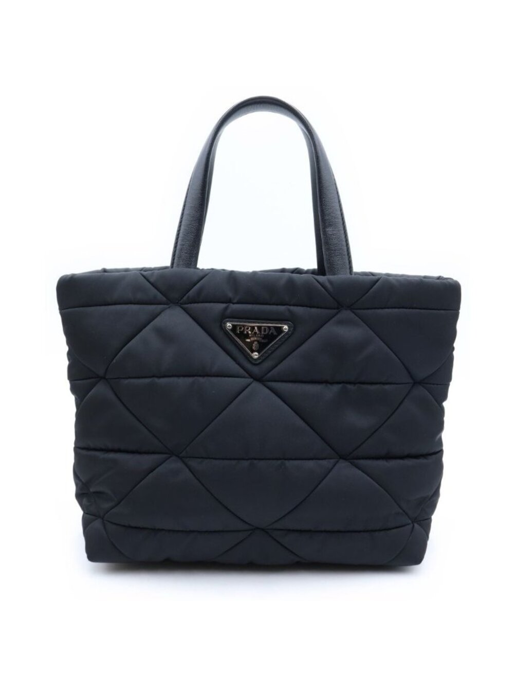 Prada Tessuto Patted Quilted Shoulder Bag Small Black